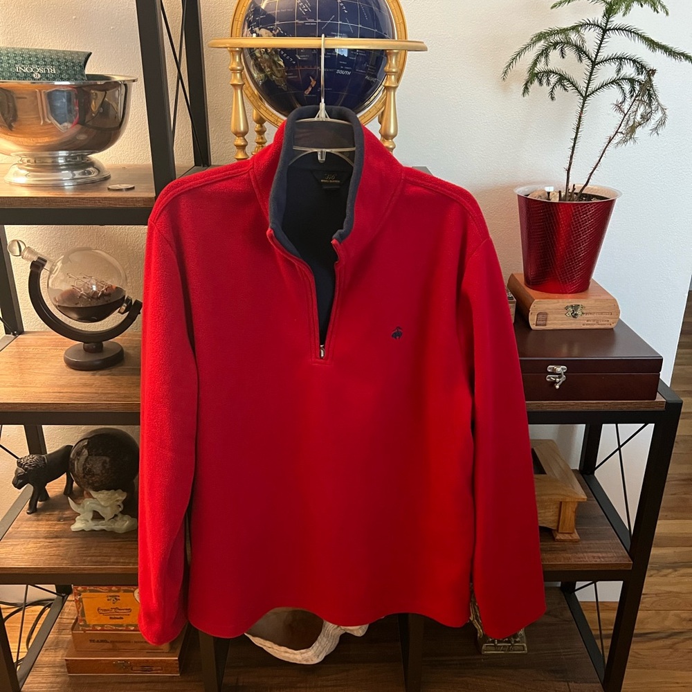 Brooks Brothers Men’s  Red Zip-Up Sweater